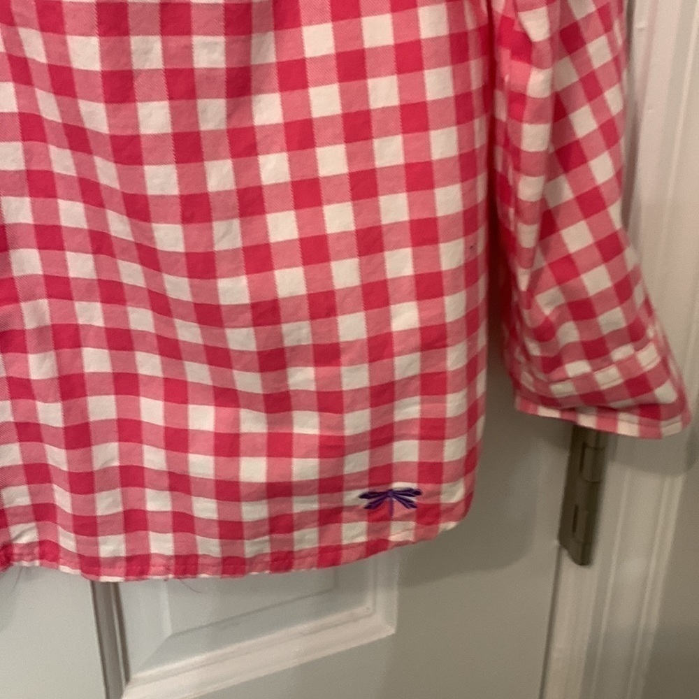 Talbots MP long sleeve pink check - Picture 4 of 6